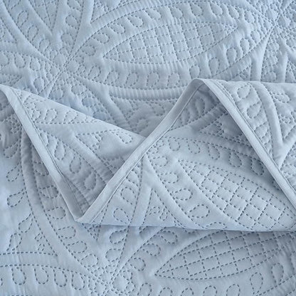 Chezmoi Collection Austin King Oversized Bedspread Set, 3-Piece Pinsonic Quilted Lightweight Microfiber Bedspread Coverlet, Cool Gray | Oversized, Lightweight, Fade Resistant