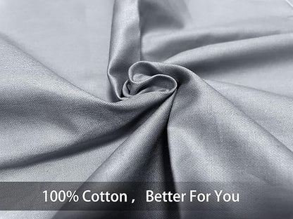 iMaylex Soft 100% Egyptian Cotton Zipper Pillow Case, Cozy and Lightweight Pillowcase, Set of 2, Light Grey, King, 20" x 36"