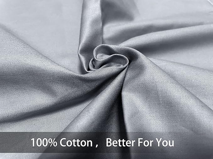 iMaylex Soft 100% Egyptian Cotton Zipper Pillow Case, Cozy and Lightweight Pillowcase, Set of 2, Light Grey, Queen, 20" x 30"