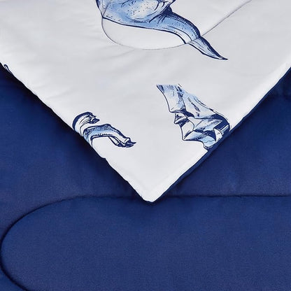 Amazon Basics 2-Piece Soft Microfiber Kid's Comforter and Pillow Sham Set, Twin, Dinosaurs, Animal Print