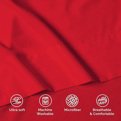 Luxury Flat Sheet on Amazon Elegant Comfort Wrinkle-Free 1500 Premier Hotel Quality 1-Piece Flat Sheet, Queen Size, Red