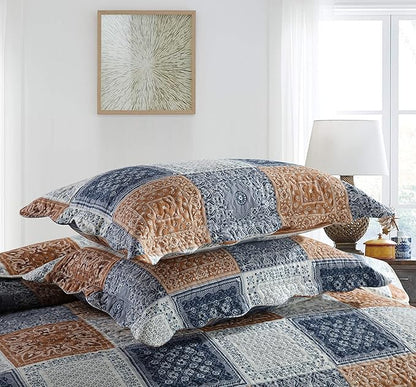 Travan 3-Piece Queen Quilt Sets with Shams Oversized Bedding Bedspread Reversible Coverlet Set, Queen Size