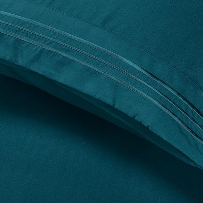 Elegant Comfort Luxury Ultra-Soft 2-Piece Pillowcase Set - 1500 Premium Hotel Quality Microfiber Double Brushed - Wrinkle Resistant, King Size, Marine Teal