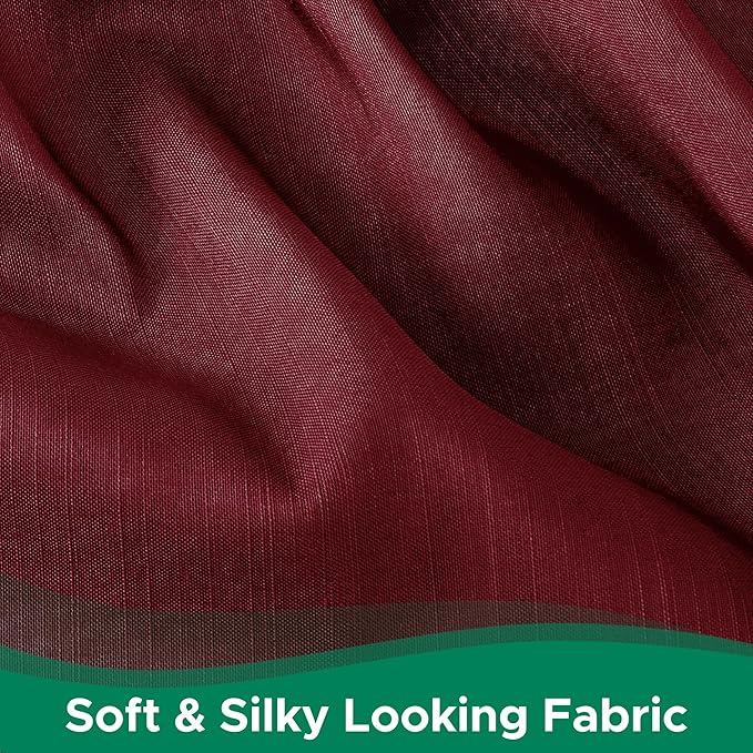 Biscaynebay Wrap Around Bed Skirts for King & Cal King Beds 18" Drop, Burgundy Adjustable Elastic Dust Ruffles Easy Fit Wrinkle Resistant Silky Luxurious Fabric Machine Washable