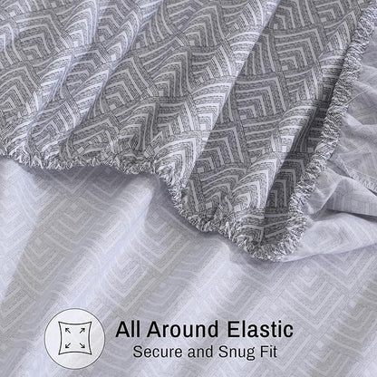ZOYER 100% Cotton Sheets – Full Size Percale Bedding, Cooling & Breathable, Durable with a Crisp, Soft & Comfortable Feel, 16" Deep Pocket, 4-Piece Set, Diamond Box