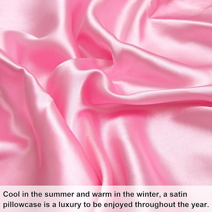 NTBAY Satin Body Pillowcase for Hair and Skin, Luxurious and Silky Pillow case with Envelope Closure, 20x54 Inches, Pink
