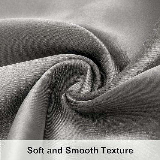 NTBAY 12 Pack Satin Standard Pillowcases for Hair and Skin, Luxurious and Silky Pillow Cases with Envelope Closure, 20x26 Inches, Grey