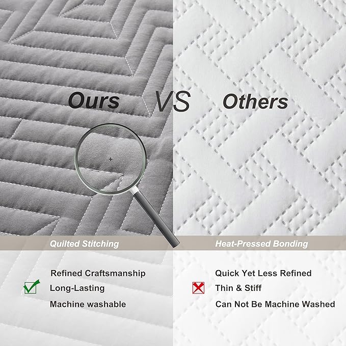 Oli Anderson Twin Quilt Set, Grey Lightweight Soft Bedspread Coverlet, Basket Weave Pattern Bedding, 2PCS Modern Geometric Stitching Textured Comforter Sets (1 Quilt and 1 Pillow Sham)