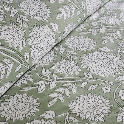 Levtex Home Adare Sage Reversible Twin Duvet Cover Set (68x88in) with 1 Pillow Sham (26x20in) - Floral Bedding - Sage and White - 100% Cotton Twin Size Duvet Cover Set - Soft, Pre-Washed