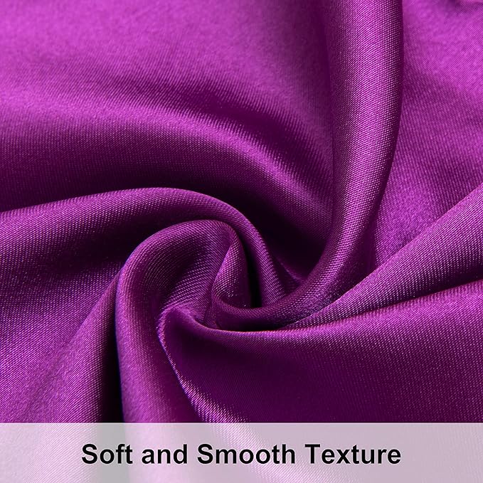 NTBAY 2 Pack Satin Standard Pillowcases for Hair and Skin, Luxurious and Silky Pillow Cases with Envelope Closure, 20x26 Inches, Purple