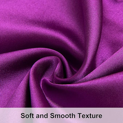 NTBAY 12 Pack Satin King Pillowcases for Hair and Skin, Luxurious and Silky Pillow Cases with Envelope Closure, 20 x 36 Inches, Purple