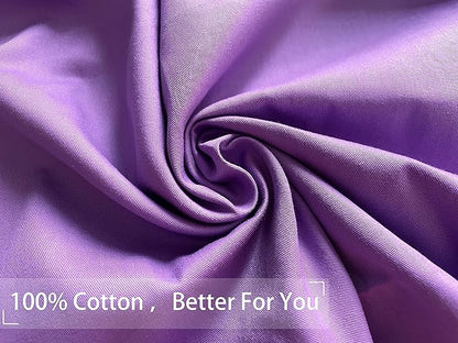 iMaylex Soft 100% Egyptian Cotton Zipper Closure Pillowcases, Cozy and Lightweight Pillow Case, Set of 2, Purple, King, 20" x 36"