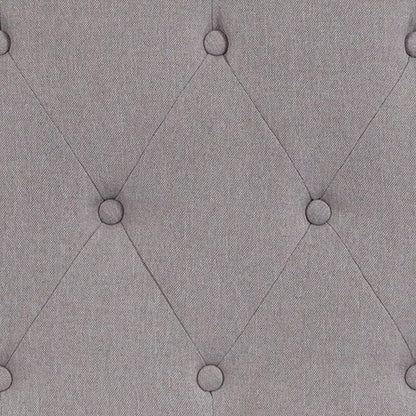 EMMA + OLIVER Arched Button Tufted King Size Headboard in Light Gray Fabric