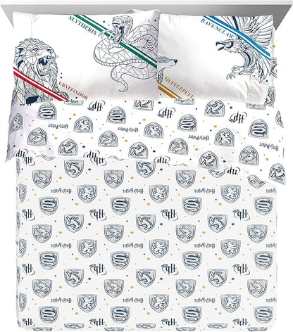 Jay Franco Harry Potter Stand Together 7 Piece Queen Size Bed Set - Includes Comforter & Sheet Set - Super Soft Kids Bedding Fade Resistant Microfiber (Official Harry Potter Product)