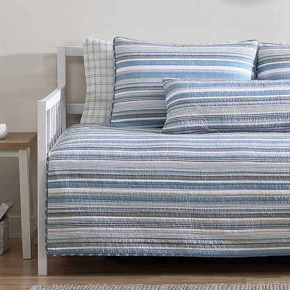 Nautica - Daybed Cover Set, Cotton Reversible Bedding Set with Matching Shams & Pillow Cover, Home Decor for All Seasons (Jettison Grey, Daybed)