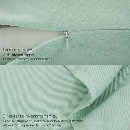 NTBAY Zippered Velvet Square Throw Pillow Covers, 2 Pack Soft and Luxury Decorative Cushion Cases, 18x18 Inches, Cyan