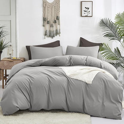 Cottonight Silver Grey Comforter Sets California King Light Grey Bedding Comforter Set Gray Blanket Quilts Solid Modern Bedding Comforter Sets for Cal King Bed Women Men Adults