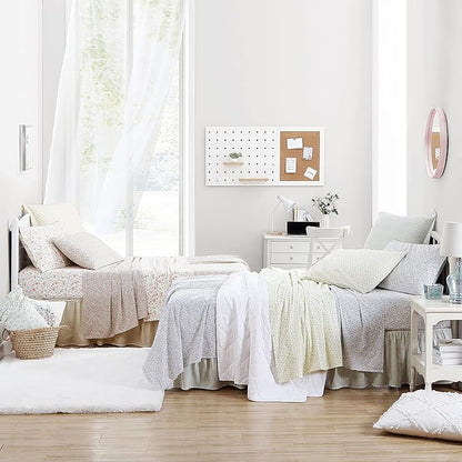Laura Ashley - Standard Pillowcase Set, Breathable Percale Cotton Bedding, Crisp & Cool Home Decor (Norella Pink, 2 Piece)