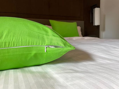 iMaylex Soft 100% Egyptian Cotton Zipper Closure Pillowcases, Cozy and Lightweight Pillow Case, St. Patrick's Day,Set of 2, Green, Standard, 20" x 26"