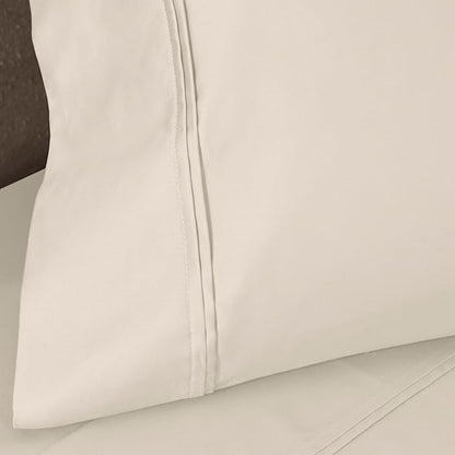Superior 1200 Thread Count 100% Egyptian Cotton, Soft and Breathable, 2-Piece King Pillowcase Set Solid, Ivory