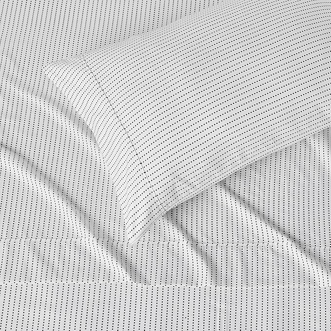 Amazon Basics Lightweight Microfiber 3-Piece Bed Sheet Set, Twin XL, Plum, Printed
