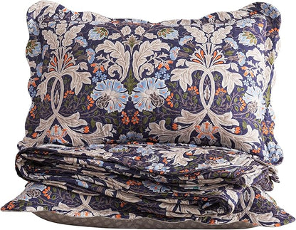 HoneiLife Quilt Set Queen Size - Microfiber Bedspreads for Queen Bed, Reversible Coverlet Lightweight Bedcover Quilt Bedding Sets-Navy