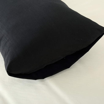 Evolive Ultra Soft Brushed Microfiber Standard Size 20"x30" Pillowcases Pair Set of 2 with Envelope Closure (20"x30" Standard, Black)