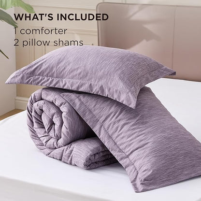 Bedsure Full Comforter Set - Dark Red Soft Bedding for All Seasons, Cationic Dyed Bed Set, 3 Pieces, 1 Full Size Comforter (82"x86") and 2 Pillow Shams (20"x26"+2")