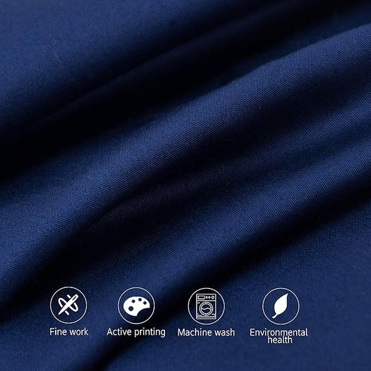 NTBAY Egyptian Cotton King Pillowcases - Set of 2, 500 Thread Count Cotton Pillowcases - Soft and Breathable Envelope Closure Pillow Cases - 20x36 Pillow Covers for Bed, Navy Blue