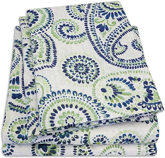 1500 Supreme Collection Extra Soft Modern Paisley Pattern Sheet Set, Full - Luxury Bed Sheets Set with Deep Pocket Wrinkle Free Bedding, Trending Printed Pattern, Full Size