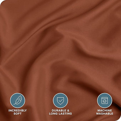Bare Home Bedding Duvet Cover California King Size - Premium 1800 Super Soft Collection - Lightweight, Cooling - Soft Breathable Bedding Duvet Cover (Cal King, Terracotta)