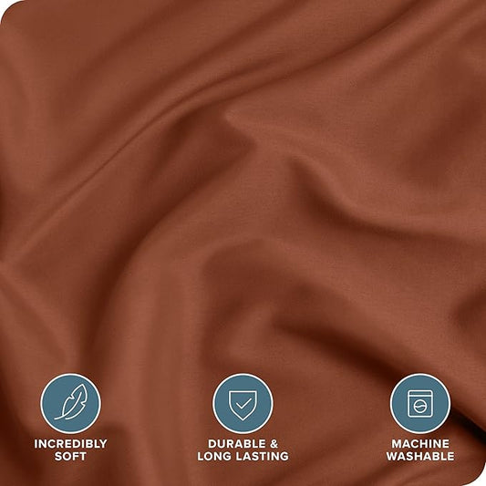 Bare Home Bedding Duvet Cover California King Size - Premium 1800 Super Soft Collection - Lightweight, Cooling - Soft Breathable Bedding Duvet Cover (Cal King, Terracotta)