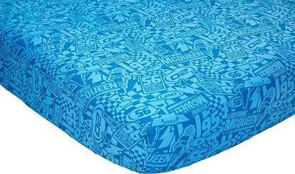 Disney Cars Rusteze Racing Team 4 Piece Toddler Bedding Set, Blue/Red/Yellow/White