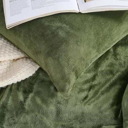 Wajade Full Size Comforter Set- 3 Pieces Dark Green Bed in A Bag for All Seasons Bedding Set with 1 Comforters and 2 Pillowcases