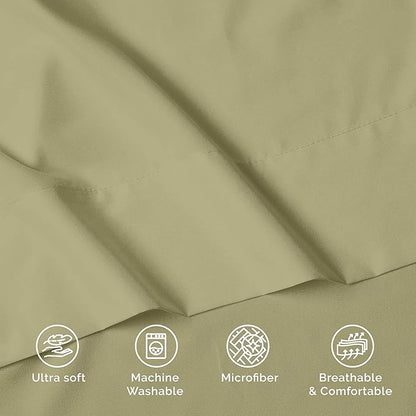 Luxury Flat Sheet on Amazon Elegant Comfort Wrinkle-Free 1500 Premier Hotel Quality 1-Piece Flat Sheet, Queen Size, Sage