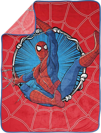Jay Franco Kids Plush Throw Blanket – Soft & Cozy Fleece Throw for Bedroom & Couch Décor, Official Licensed Product, Red - Spiderman, 46x60 - Throw Blanket