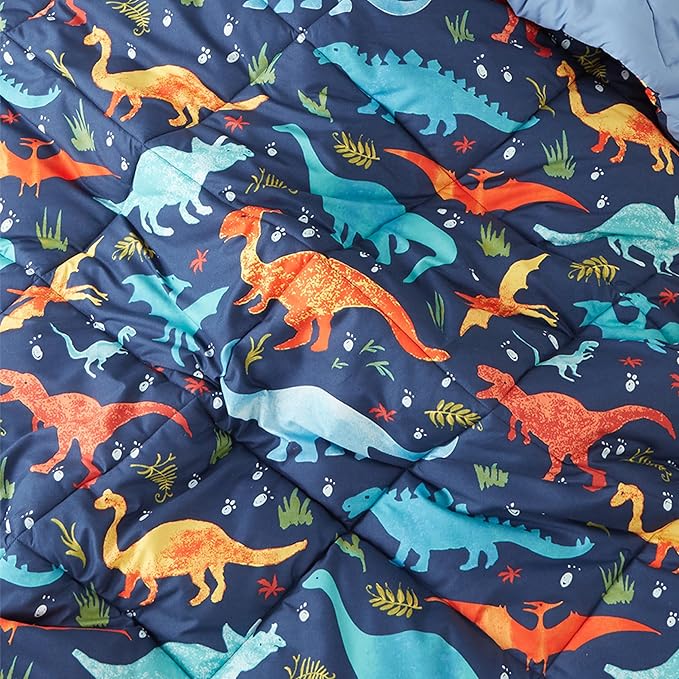 Twin Dinosaur Kids Bedding Set for Boys, 2 Pieces Twin Dinosaur Kids Comforter Sets for Boys, Super Soft Lightweight for All Seasons, Includes 1 Comforter (66"x86") and 1 Pillowcase(20"x26"+2")