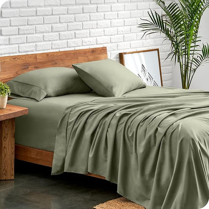 Bare Home Split California King Sheet Set - 1800 Ultra-Soft Microfiber Bed Sheets - Double Brushed - Deep Pockets - Easy Fit - 5 Piece Set - Bed Sheets (Split Cal King, Sage)
