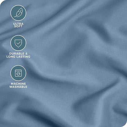 Bare Home Microfiber Pillow Cases - King Size Set of 2 - Cooling Pillowcases - Double Brushed - Coronet Blue Pillowcases 2 Pack - Easy Care (King Pillowcase Set of 2, Coronet Blue)