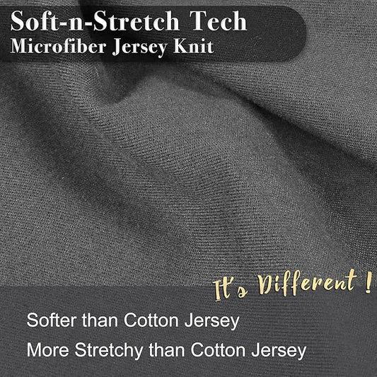 2-Pack Stretch Pillow Cases King - Jersey Knit & Ultra Soft Pillowcases T-Shirt Like Microfiber Blend - Envelope Closure & Suitable for 20x36/20x40 King Size Set of 2, Dark Gray