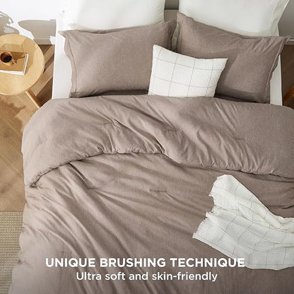 Bedsure Queen Comforter Set - Khaki Soft Bedding for All Seasons, Cationic Dyed Bed Set, 3 Pieces, 1 Queen Size Comforter (90"x90") and 2 Pillow Shams (20"x26"+2")