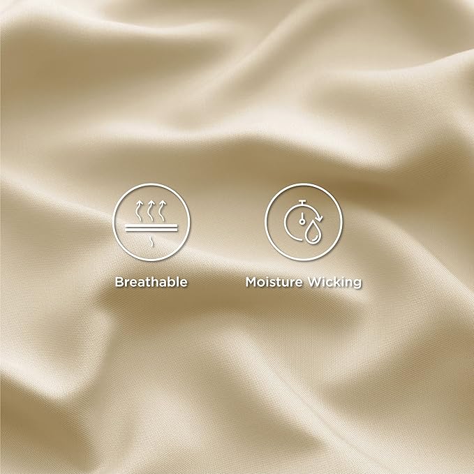 Bedsure Cooling Sheets Twin, Rayon Derived from Bamboo, PureWoven, Breathable & Soft Twin Sheets Set, Deep Pocket Up to 16 Inches, Hotel Luxury Silky Bedding for Hot Sleepers, Alabaster Gleam