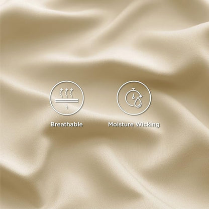 Bedsure Cooling Sheets Twin, Rayon Derived from Bamboo, PureWoven, Breathable & Soft Twin Sheets Set, Deep Pocket Up to 16 Inches, Hotel Luxury Silky Bedding for Hot Sleepers, Alabaster Gleam