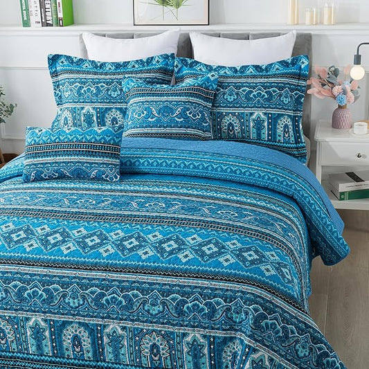 BEDIFANY Cotton Quilt King Size Sets, Lightweight King Bedspread Soft Quilted Reversible Coverlets Sets Boho Quilt King Set for Bed Decorations for All Seasons, 3 Pieces