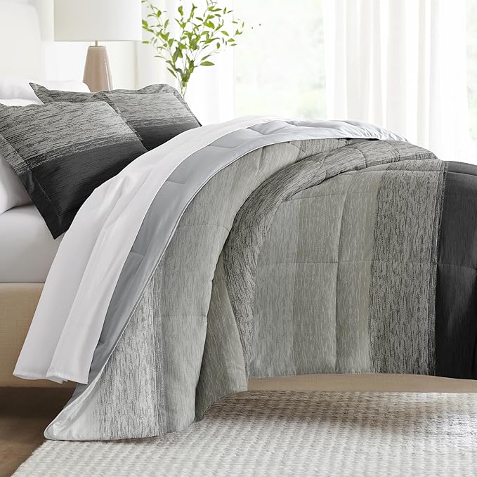 Linen Market Reversible Queen Size Comforter Set (3 Piece) - Soft and Lightweight Down Alternative Comforter Queen Set - This Includes Your Queen Comforter and 2 Pillow Shams