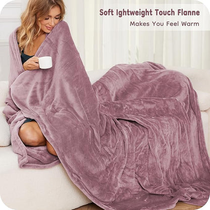 Electric Heated Blanket Queen Size 84"x90", with Dual Control Breathable & Luxurious Flannel, with 4 Heating Levels & 10 Hours Auto-Off, Fast Heating, Machine Washable, for Bedding -Purple