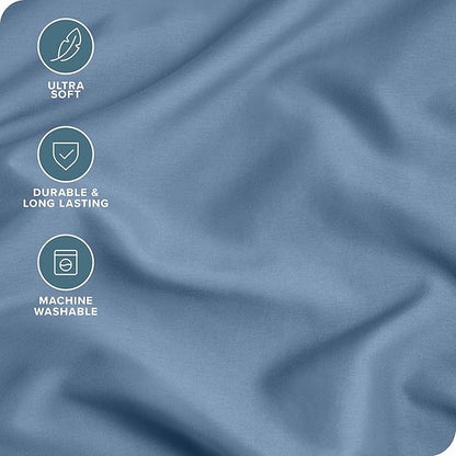 Bare Home Microfiber Body Pillow Cover - Ultra Soft & Cooling - Double Brushed - Envelope Closure - Easy Care (20''x54'' Body Pillow Cover, Coronet Blue)