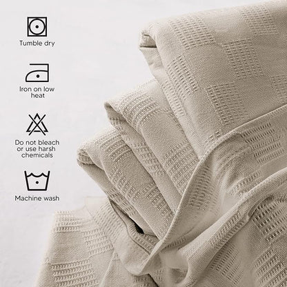 Utopia Bedding Khaki 100% Cotton Blanket [Throw Size - 50x60 Inch] Lightweight, Soft and Breathable Thermal Blanket for All Seasons