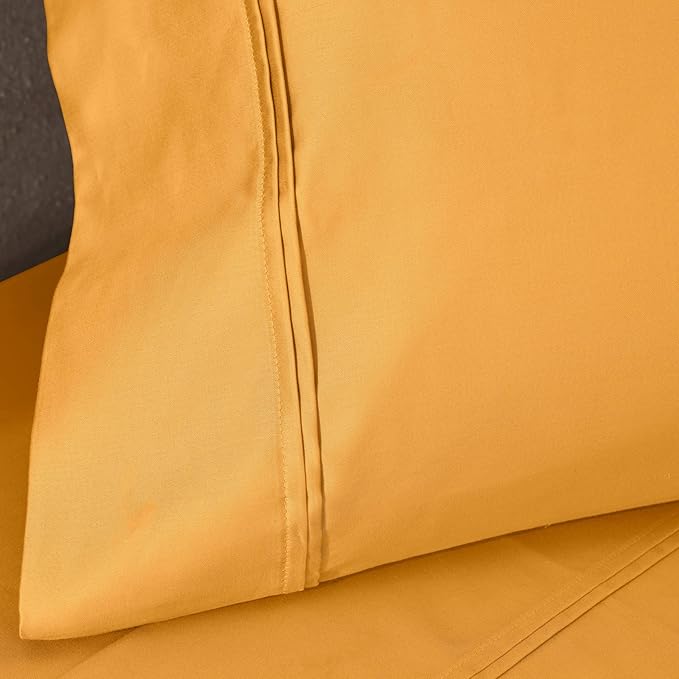 Superior 1200-Thread Count Egyptian Cotton Solid Pillowcase Set, Dijon, King