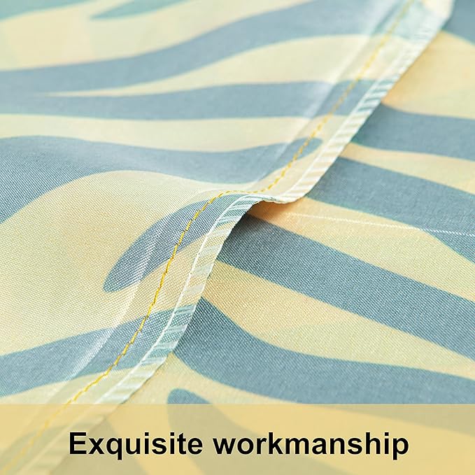 NTBAY 2 Pack Satin Standard Pillowcases for Hair and Skin, Luxurious and Silky Zebra Printed Pillow Cases with Envelope Closure, 20x26 Inches, Yellow and Black